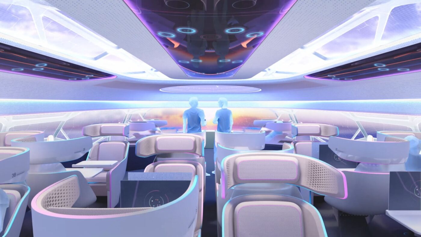 BLYNK Videoagentue Airbus_Concept Cabin 2030 First Class Flugzeug